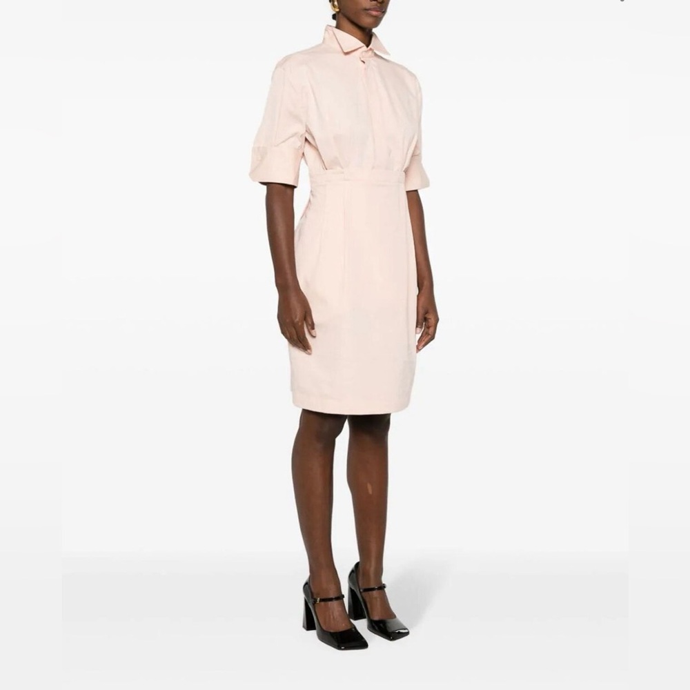 SA SU PHI Midi Light Pink Elegant Cream Smoking Dress 42